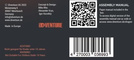 iDventure DIY Wooden Marble Run Mode Dragon – 3D Mechanical Wooden Puzzle Model Kit für Adults and Teens Hand Cranked Mechanical Gear with 15 Steel Balls