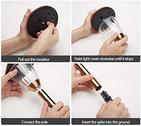 Solar Lights Outdoor - 8 Pack Copper Garden Walkway Lights Solar Powered Waterproof for Garden, Lawn, Yard, Pathway