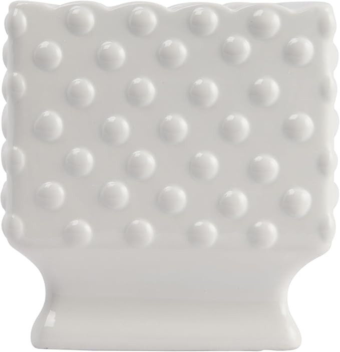 Creative Co-Op White Hobnail Rectangle Ceramic Planter