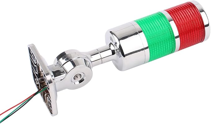 12-24V LED Stack Tower Lights, Industrial Warning Lights, Andon Lights, Column Signal Tower Indicator Lamp Beacon, Continuous/Flashing Light Switchable, 2 Layer (Without Buzzer)