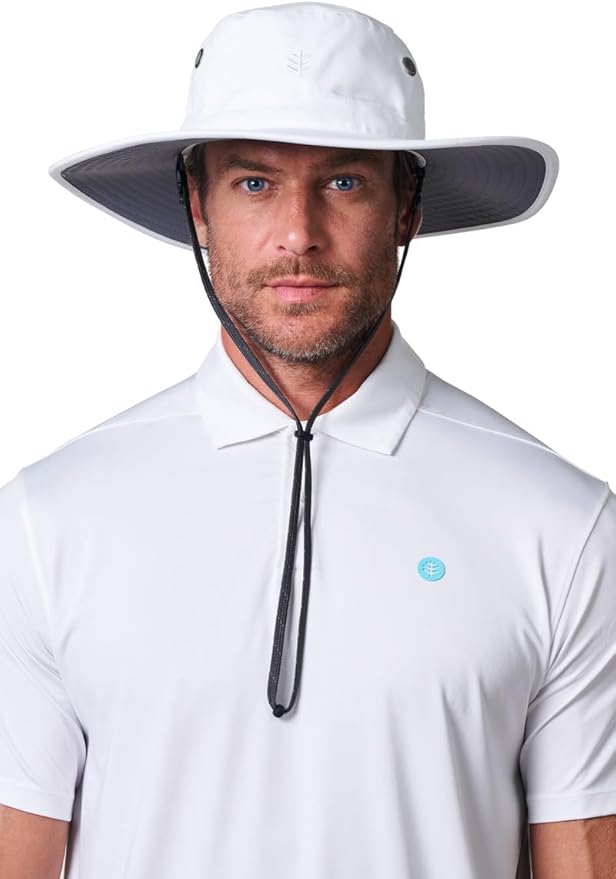 Men's Shapeable Wide Brim Hat - UPF 50 Sun Protection - Maximum Coverage on Your Next Adventure - Sun Fearless Leo Hat