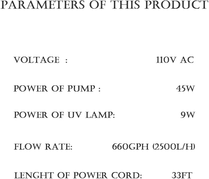 660GPH Submersible Pump Pond Fountain with Inside Filter and RGB Colorful LED Light, Multiple Water Fountain Spray Nozzles Kit for Garden PondIndoor and Outdoor Landscape (Fountain+U-V bulb)