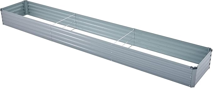 12x2x1FT Galvanized Raised Garden Beds Kit Large Outdoor Metal Gardening Planter Box for Vegetable Elevated Flower Herbs, Gray