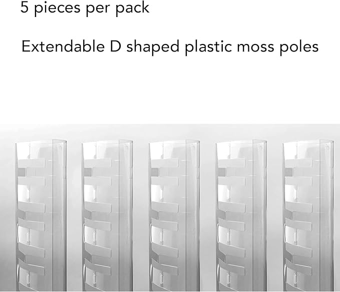 Plastic Moss Poles for Climbing Plants V3 Large 5 Pcs Front Opening Stackable Moss Pole Monstera Plant Support-Plant Climbing Pole, DIY Moss Pole for Plants Indoor, Plant Sticks Support by THICCLY