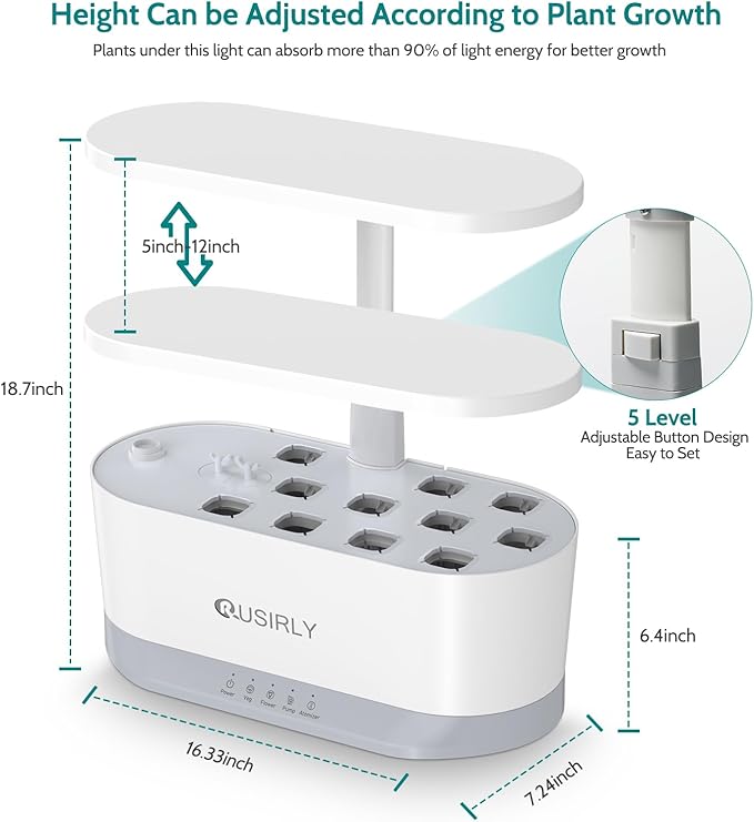 Misting 11 Pods Hydroponic Growing System Herb Garden Kit Indoor, 4L + 1.5L Large Tank Plant Germination Kit with Adjustable Height Grow Light to 18", Quiet Pump, Auto Timer, Gardening Christmas Gifts