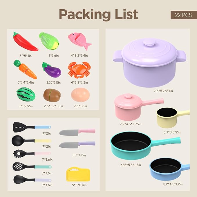 GILOBABY Play Kitchen Accessories, Play Food Sets for Kids Kitchen Playset with Pots and Pans Set, Cooking Utensils, Preschool Learning Education Toys for Toddlers, Birthday Gifts for Girls (Pink)