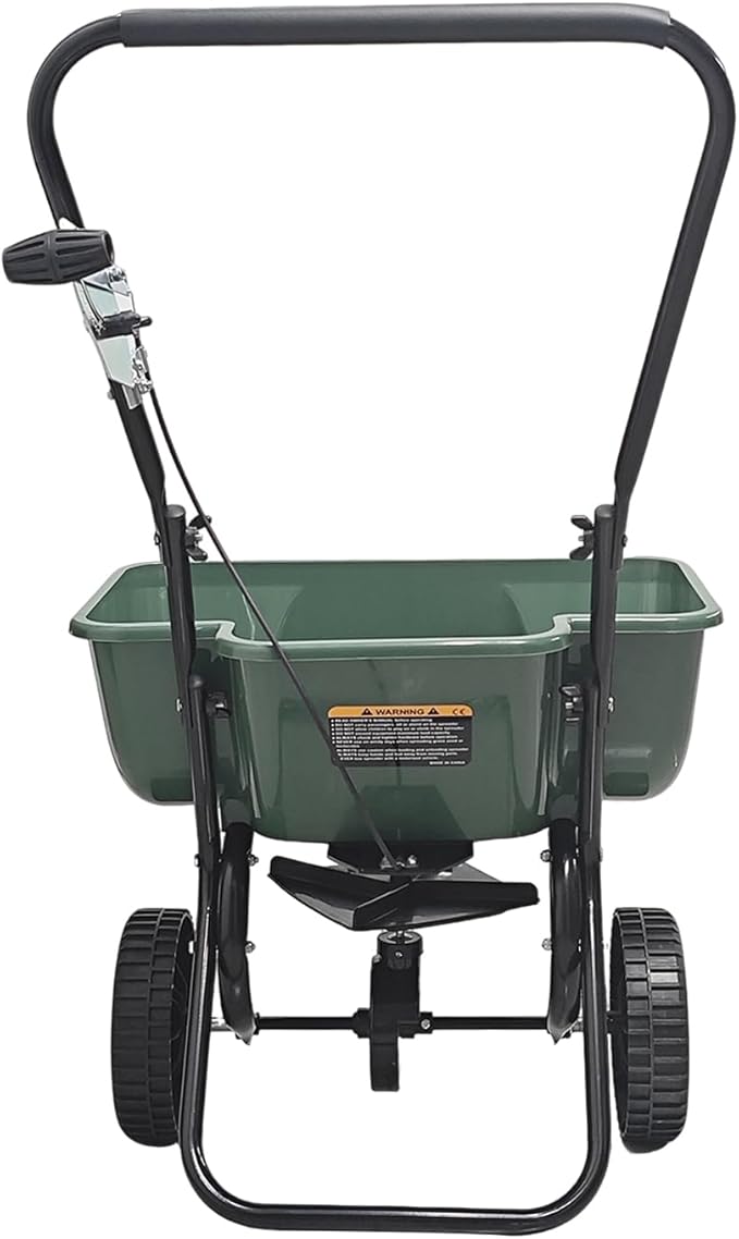 80LB Walk-Behind Broadcast Spreader for Seed,Fertilizer,Salt,Ice Melt, Fertilizer Spreader with Adjustable Drop Rate, Seed Spreaders for Lawns