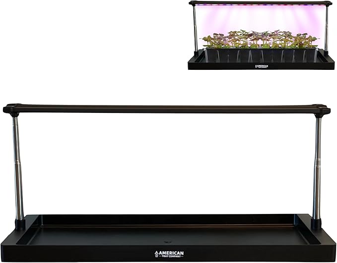 Epic Gardening Seed Starting Grow Light - Full-Spectrum LED with Adjustable Height & Integrated Tray for Indoor Seedlings | Energy-Efficient, Long-Lasting Light with Timer (Standard)