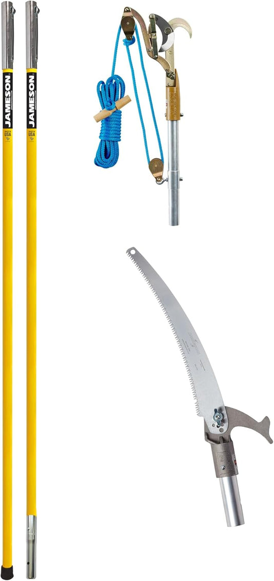 Jameson FG-6PKG-7 FG-Series Manual Pole Saw and Tree Pruner with Two 6-Foot Fiberglass Poles