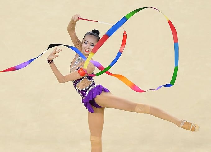 20Pack Rainbow Ribbon Streamers, Dance Ribbon Streamers Wands for Kids Party Supplies Goodie Bag Stuffers, Gymnastics Twirling Ribbon Stick Dance Streamers Party Favors for Kids Adults