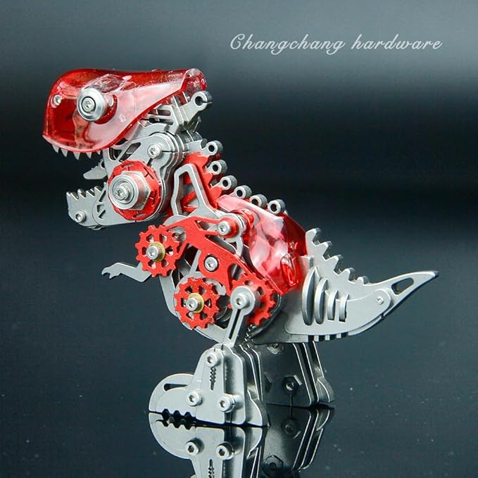 3D Metal Puzzles for Adults,3D Metal Model Kits Mechanical Dinosaur Model Tyrannosaurus Rex,Steel 3D Puzzles Stainless Steel Ornaments for Adults Home Decor Art Craft Gifts Toys.