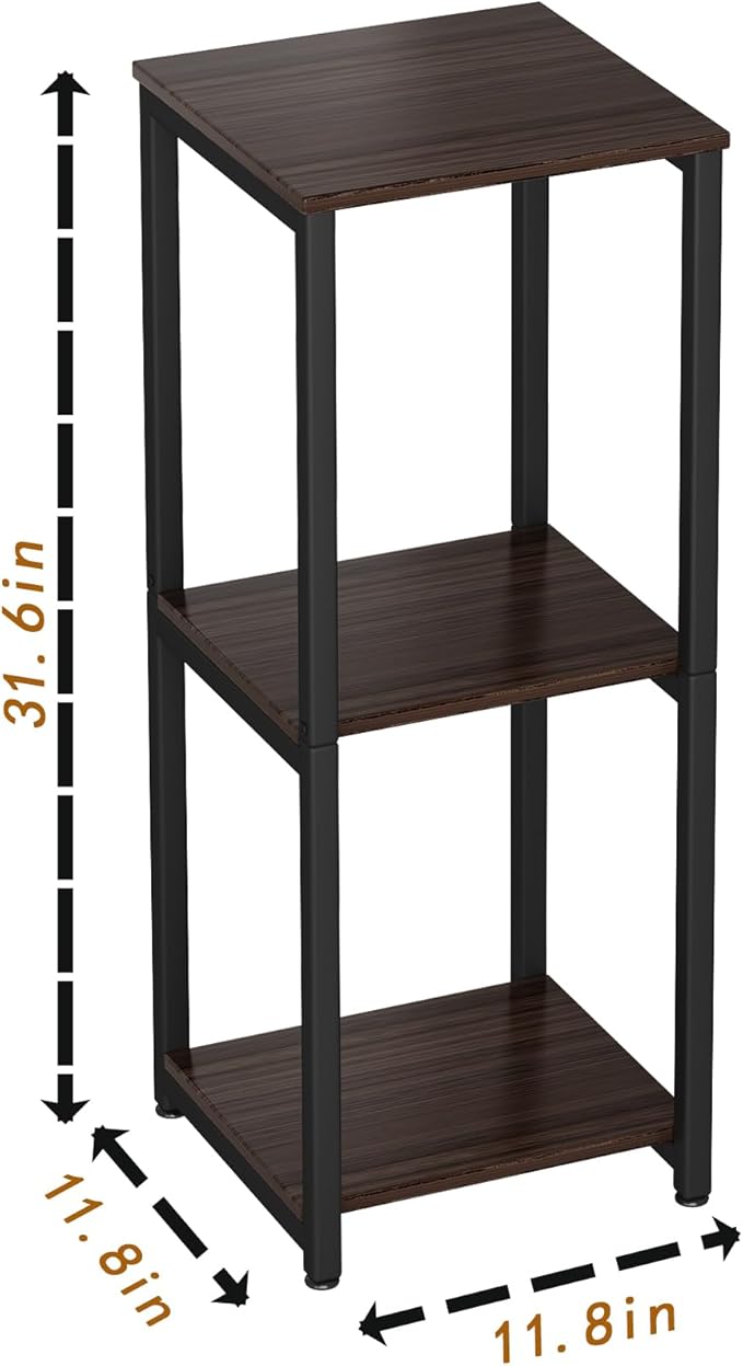 Plant Stand Indoor 3 Tier Tall Metal Corner Storage Tiered Plant Shelf Holder Multiple for Living Room Balcony Garden,Black Oak (3 Tier-Black Oak)