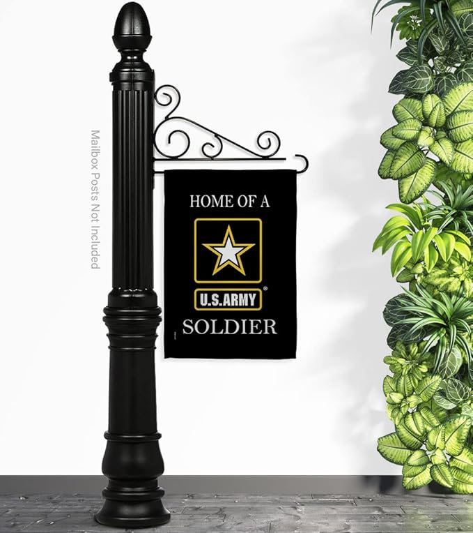 US Army Army Soldier Garden Flag Set Wall Holder Armed Forces Rangers United State American Military Veteran Retire Official House Decoration Banner Small Yard Lawn Proch, 13 x 18.5 inch, Made In USA