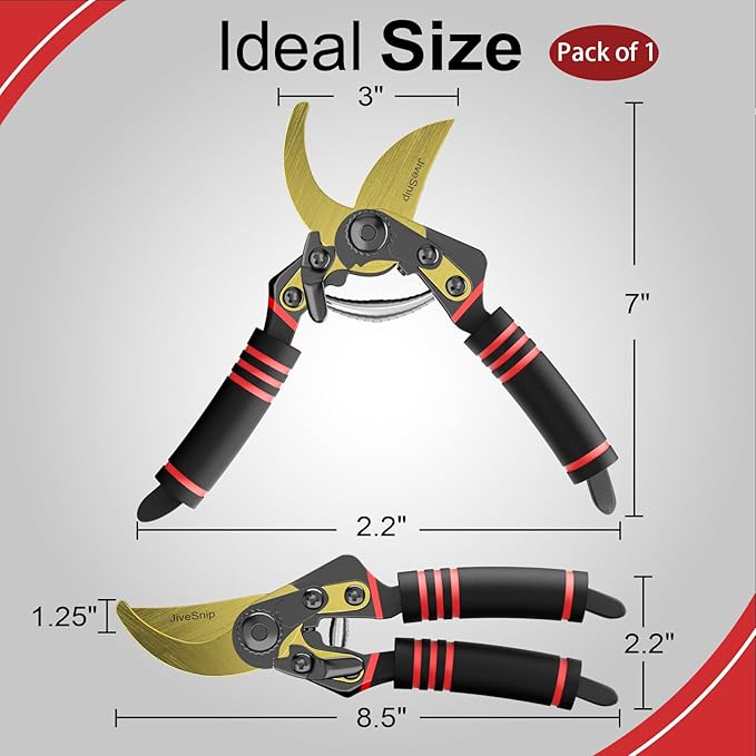 Professional Titanium Garden Shears Adjustable Opening Size Professional Bypass Pruning Shears for Plants, Hedges, and Flowers(Includes Scissors + Blade)