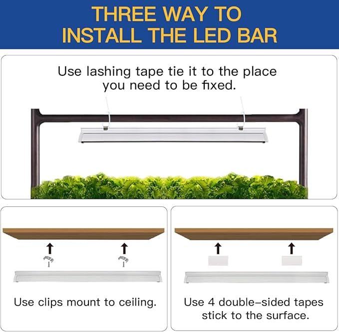 T5 Grow Lights 2 Pack, 1.4Ft 5000K White Full Spectrum LED Plant Growing Lamp Strips for Indoor Plants, Seeds Starting, Succulents, High PPFD with V-Shaped Reflector