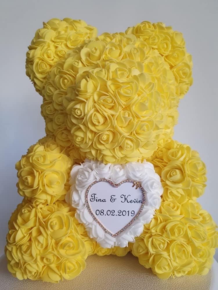 Artificial Flowers 100PCS 3CM Mini Fake Roses for DIY Wedding Bouquets Centerpieces Party Baby Shower Home Decorations (Yellow)