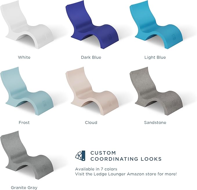 Ledge Lounger Signature in-Pool Low Back Chair for 0-9 inch Water Depths (Set of 2) (Sandstone)