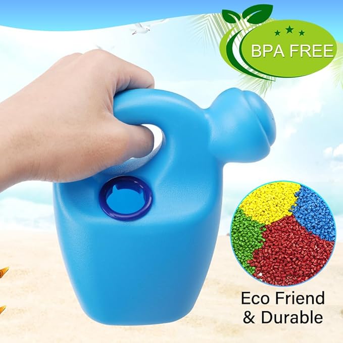 Beach Sand Watering Can Toy for Kids, Havy Duty Plastic Water Can for Garden Beach Bath Play Time, Water Can Garden Sandbox Tools for Boys Girls, 2PCS - Blue Green