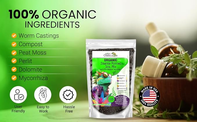 Organic Seed Starter Soil – Seed Starting Mix with Mycorrhizal Fungi – Natural Root Stimulator – Potting Soil for Vegetables and Herbs (1 Quart)