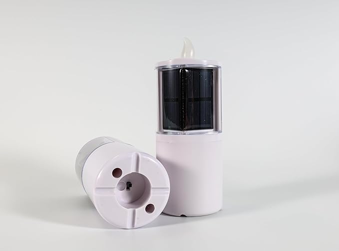 Solar Candles Outdoor Waterproof, Solar Candles for Cemetery, 2.5"x6.5",Dusk to DAW,for Cemetery Grave Garden Patio Yard Lawn Decoration (Set of 4)