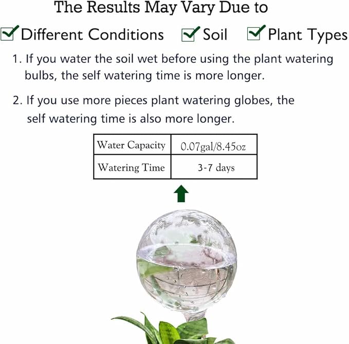 10pcs Plant Watering Devices, Planter Self Watering Globes for Home Potting, Plastic Garden Flower Plant Watering Spikes Automatic Plant Waterer System Set Suit for All Indoor Outdoor Plant