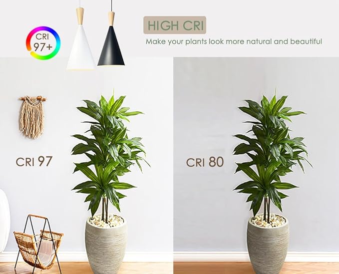 Hanging Grow Light, 20W Full Spectrum Pendant Grow Lights 15FT Power Cord, Decorative Grow Light for Indoor Plants, Flowers, Garden (Ceiling Mounted Hooks&Wall Mounted Bracket Included