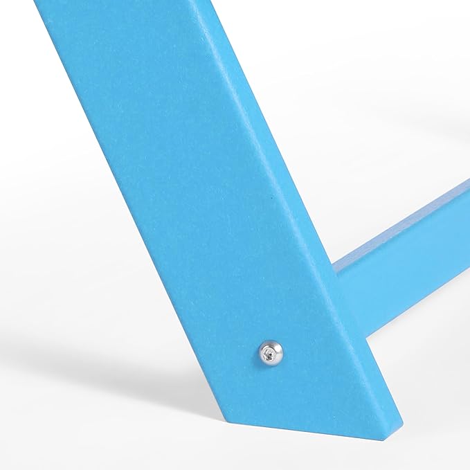 Costaelm Kids Picnic Table, HDPE All Weather Outdoor Toddler Picnic Table and Chair Set Kids Bench for Patio, Backyard, Garden, Lawn, Pacific Blue