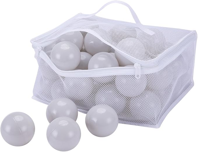 PlayMaty Ball Pit Balls - 2.75inches Plastic Phthalate & BPA Free Balls Crush Proof Stress Balls Swim Pit Fun Toy with Storage Bag for Baby Playhouse Birthday Party DecorationPack of 50