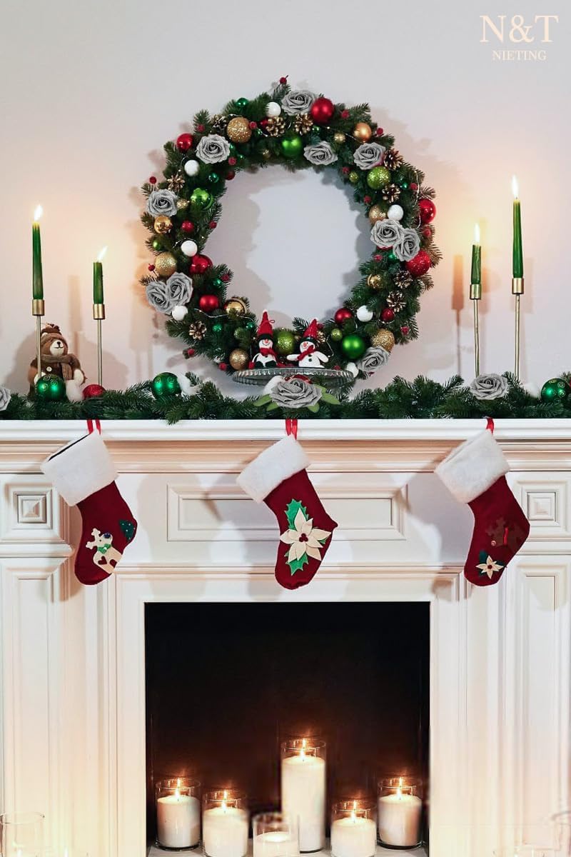 N&T NIETING Artificial Flowers Glowing Silver Flowers Foam 25pcs Glitter Roses Real Looking Fake Roses with Stem for DIY Wedding Bouquets Centerpieces Bridal Shower Party Home Decorations