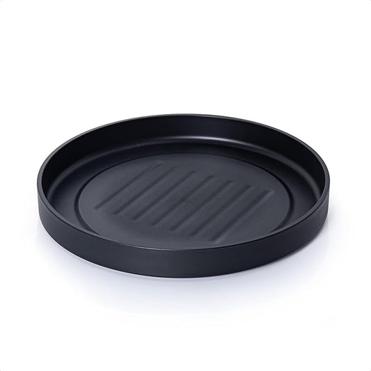 Phoenix Vine 12 Inch Plastic Plant Saucer Water Drip Tray, Heavy Sturdy Round Plant Drainage Tray for Indoors Outdoor, Matte Black, 21-TY-12B-1