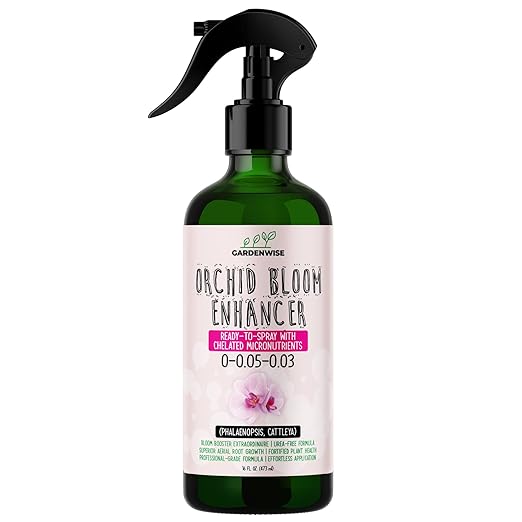Orchid Food Bloom Booster Fertilizer - Bloom Orchids Fertilizer – Phosphorus and Potassium Formula 0-0.05-0.03 - Ready-to-Use Spray with Chelated Micronutrients (16 OZ)