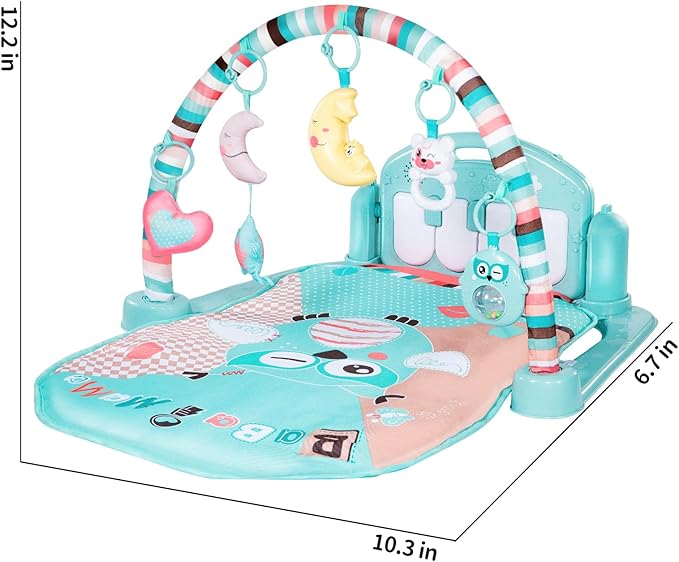 TEMI Baby Gym Toys & Activity Play Mat, Kick and Play Piano Gym Center with Music and Lights, Electronic Learning Toys for Infants, Toddlers, Newborn, Girls and Boys Ages 1 to 36 Months