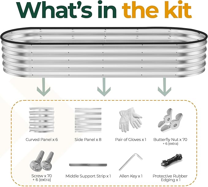 Utopia Home 2 Pack Galvanized Raised Garden Bed, 6ft x 2ft Lightweight Planter Boxes Outdoor with Easy Assembly, Large Garden Bed for Vegetables, Fruits, Flower - Silver