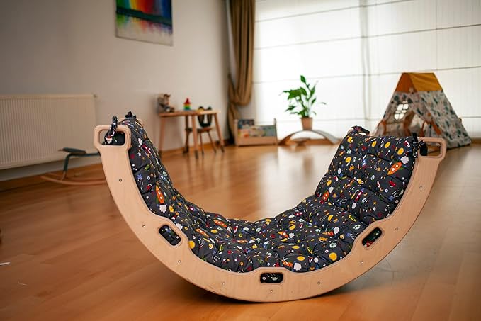 Climbing Arch Cushion Only | Cushion for Toddler Climbing Arch | Montessori Rocker | Toddler Floor Pillow for Kids (Space)