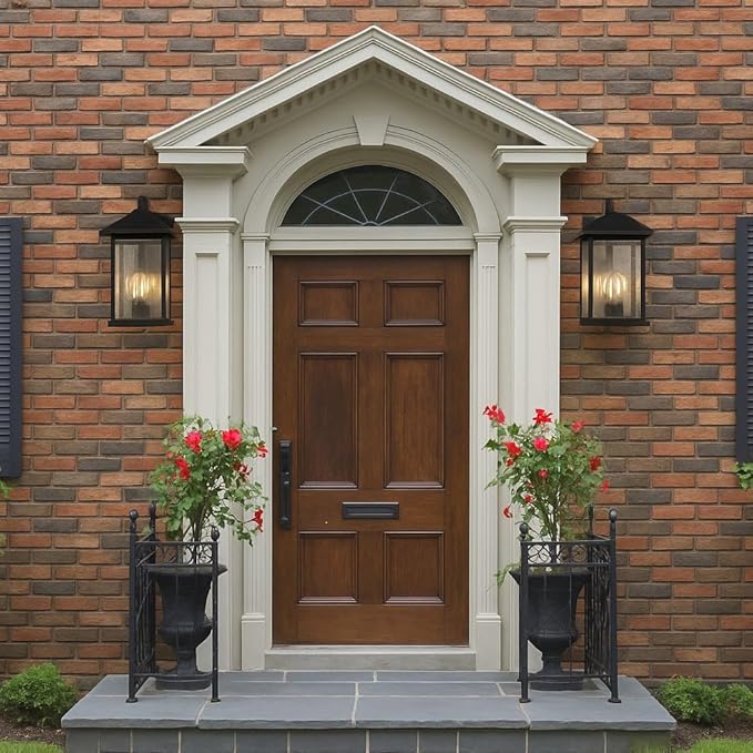 Extra-Large Outdoor Wall Sconce, Wall Lantern, Wall Light with Tempered Clear Seeded Glass, Matte Black Finish for Outdoor