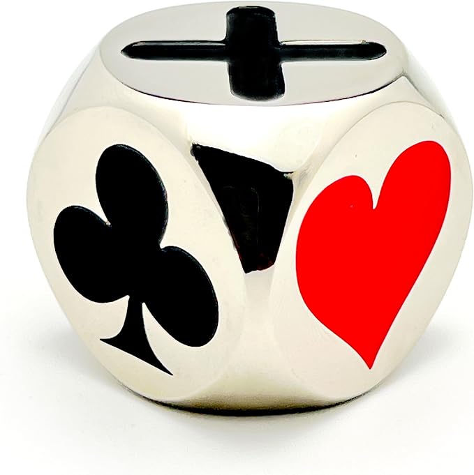 Luck Lab Premium Trump Marker/Indicator - for use with Euchre, Pinochle, Bridge and More - Comes with Black Velvet Storage Bag. (Silver)