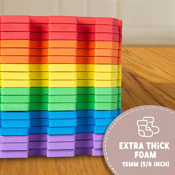 Non-Toxic Extra-Thick 36 Piece Children Play & Exercise Mat - Comfortable Cushiony Foam Floor Puzzle Mat, 6 Vibrant Colors for Kids & Toddlers