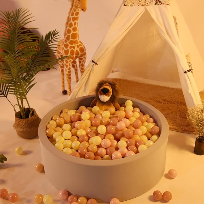 Realhaha Ball Pit Balls 50 100 200 500 Play Balls Plastic Balls for Baby Girls Toddlers Kids Play Tent Pool Playhouse Playpen Party Decoration