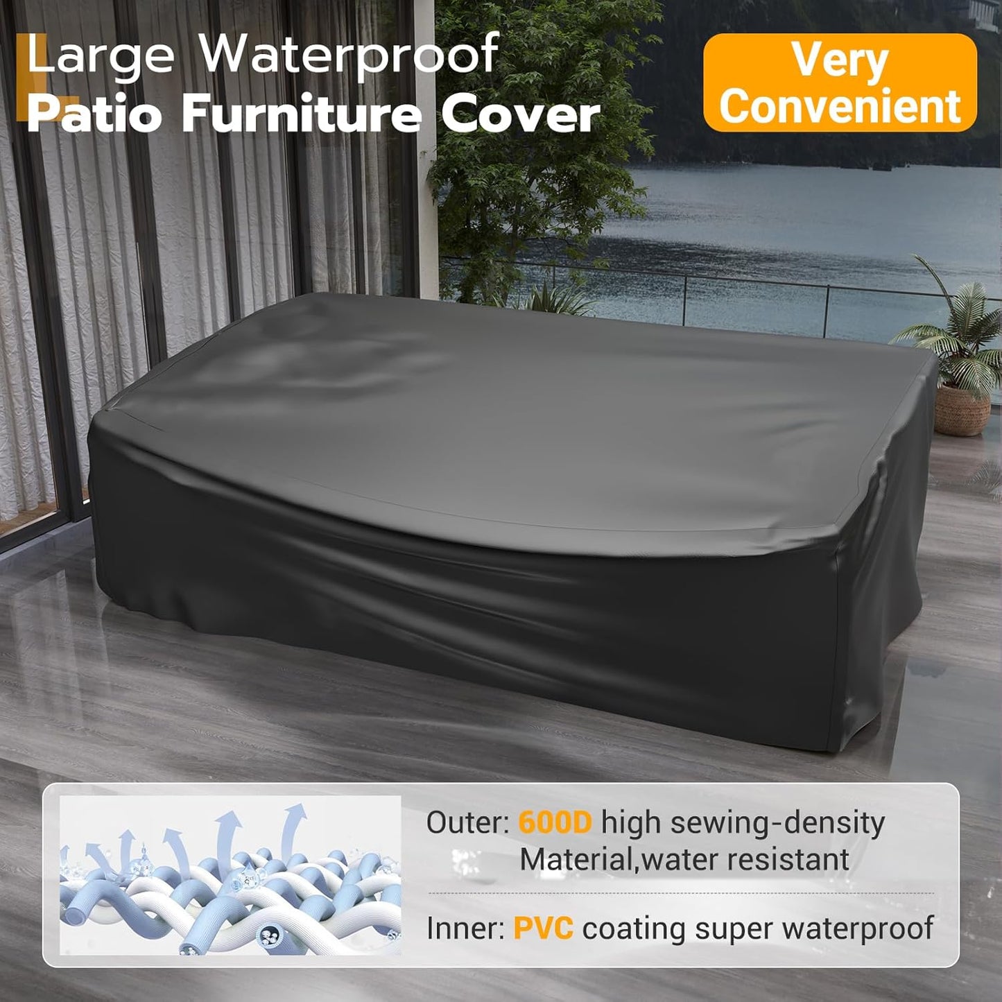 UDPATIO Patio Furniture Set, 7 Piece Outdoor Sectional Sofa,Modular Wicker Outdoor Furniture Conversation Sets with Waterproof Cover for Backyard Deck(Grey/Black)