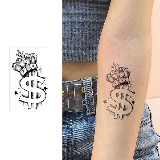 77 Sheets Casino Temporary Tattoo for Women Men, 17 Sheets Half Arm Large Poker Dice Lion Clown Fake Tattoos, 60 Sheets Angels Dollars Skull Tiny for Adult Kids Body Tattoos Stickers Realistic