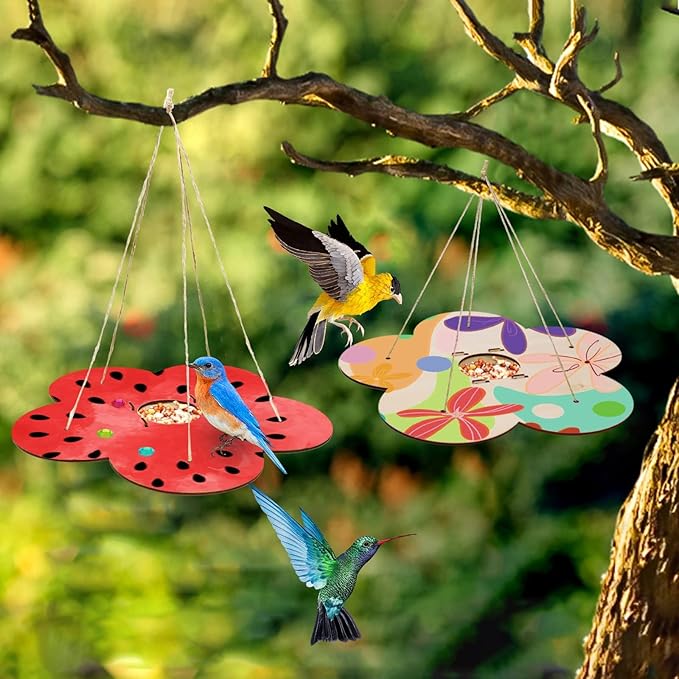 12 Pack Bird Feeder Craft Kits for Kids Ages 3-5 4-8 8-12, DIY Wooden Art Painting Outdoor Bulk Toys for Boys & Girls, Easter Christmas Gifts, Party Favor Gifts for Nature Loving Children