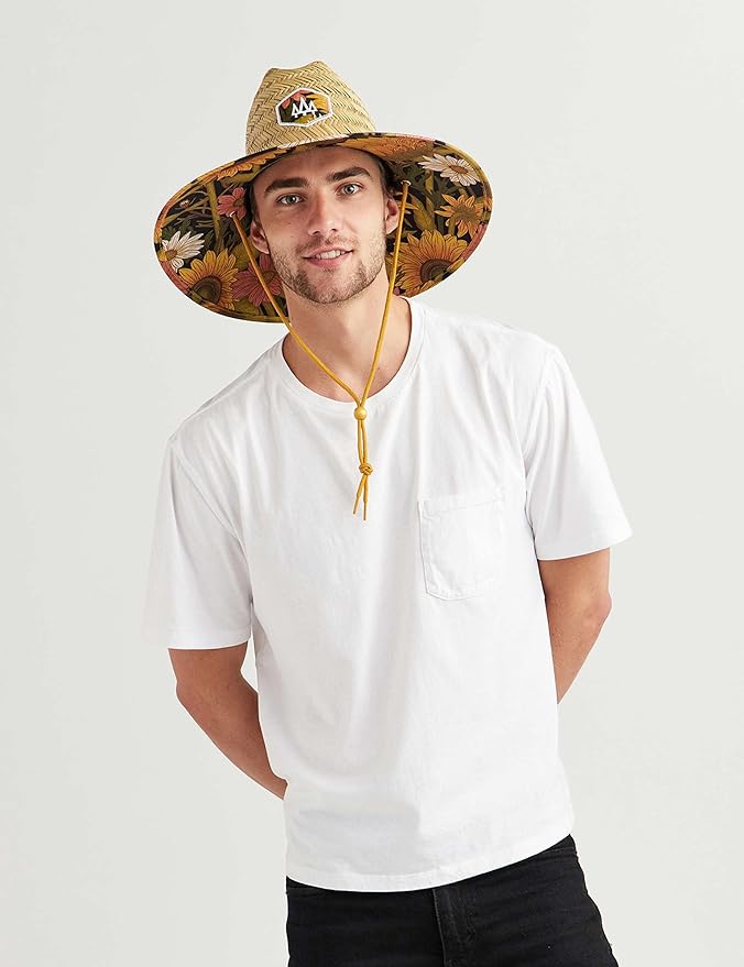 Straw Hat for Men & Women | Lifeguard Hat, Beach Hat & Sun Hat | UPF 50+ Wide Brim for Sun Protection | One Size | Hemlock