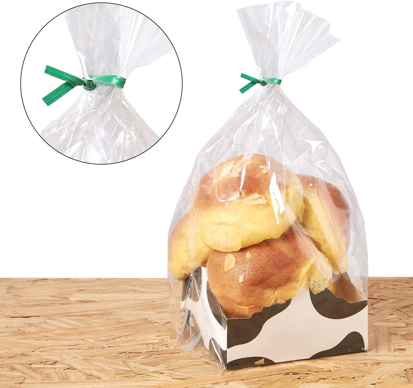 500 Pcs 5" Green Paper Twist Ties, for Party Cello Candy Bread Coffee Bags Cake Pops