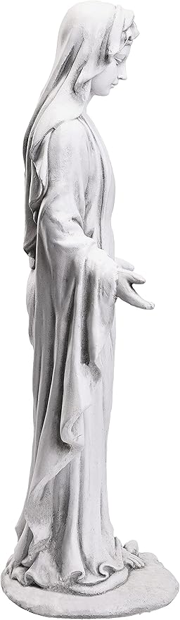 Virgin Mary Statue 29.9” Tall Religious Large Garden Statue Art Décor Blessed Mother Outdoor Statues for Garden in Magnesium Oxide Stone for Garden, Yard, Patio, Lawn, Hallway,Gray