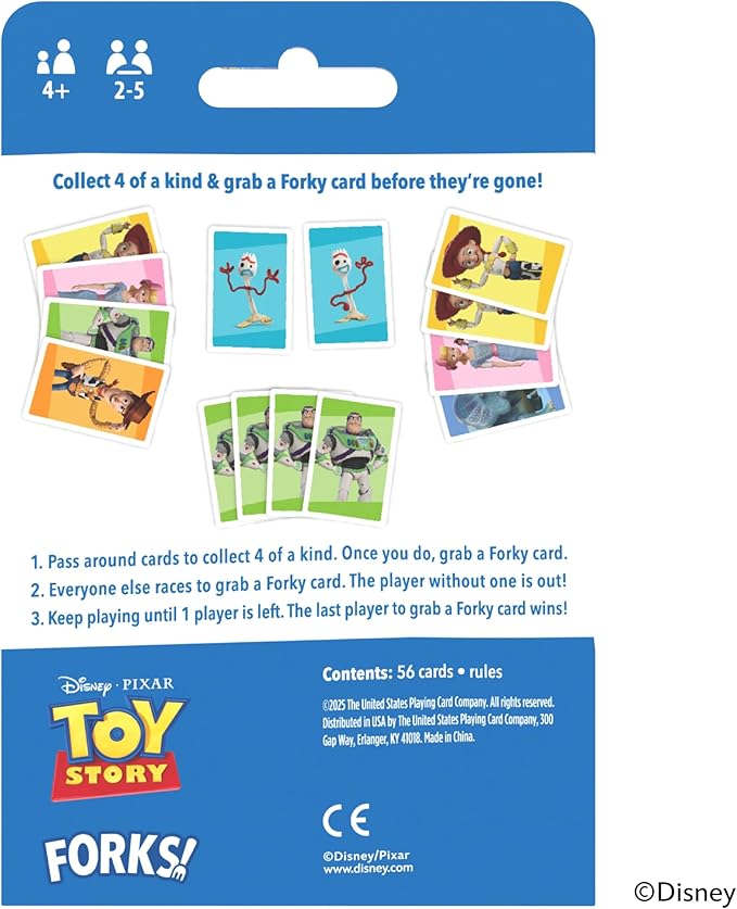 Bicycle Disney Games Bundle: 3 in 1 Mickey Card Games, 3 in 1 Pixar Card Games, and Disney Pixar Forks: Plays Like Spoons, Includes 7 Different Games