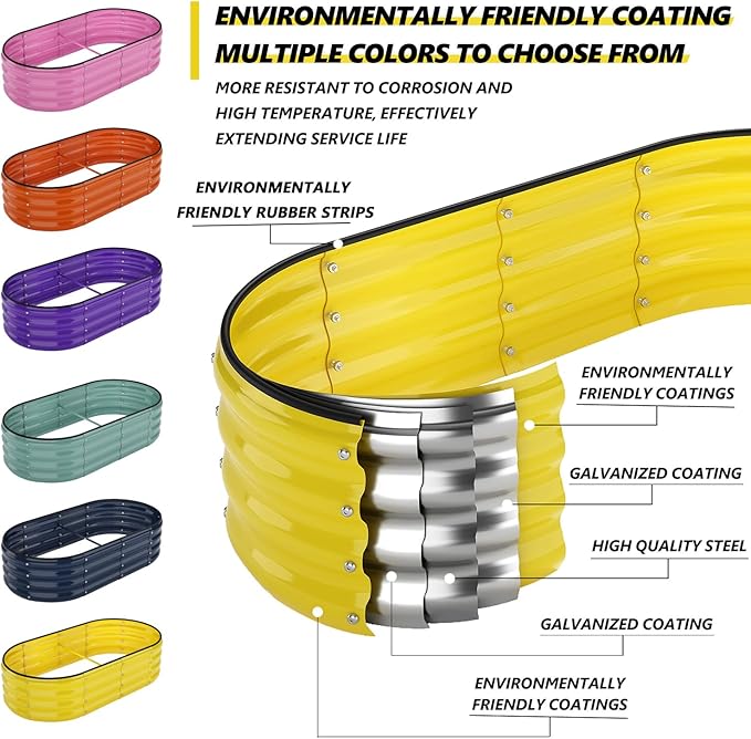 Galvanized Metal Planter Round Raised Garden Bed Kit for Gardening Outdoor,3x3x1ft Grow Garden Box Raised Flower Bed,Round Galvanized Planter Outdoor Large Metal Fire Pit Ring