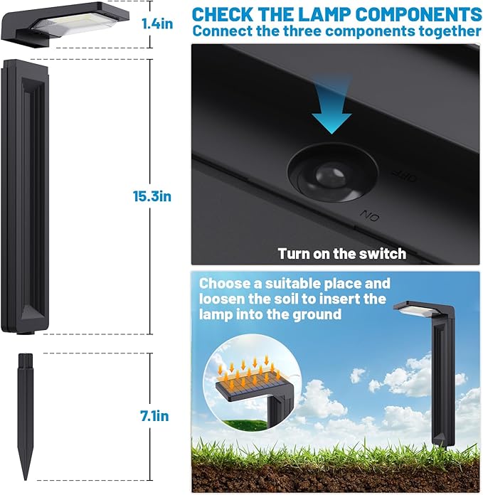 Sunvivo Solar Path Lights,2 Modes(Cold White or Warm White),Bright Solar Path Light Outdoor Waterproof,Perfect Elegant Guide Light or Deco for Yard,Garden,Lawn,Sideway,Driveway,Outdoor Event(8Pack)