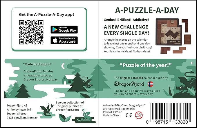 A-Puzzle-A-Day Deluxe: The Original Daily Calendar Puzzle with 365+ Challenges for Every Day of The Year, by DragonFjord