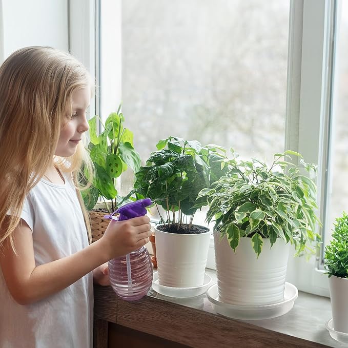 MUDEELA 18 Pack of 12 inch & 10 inch & 8 inch Plant Saucers, Durable Plant Trays for Indoors Outdoors, Clear Plastic Flower Plant Pot Saucer, Made of Thicker, Stronger Plastic, Taller Design