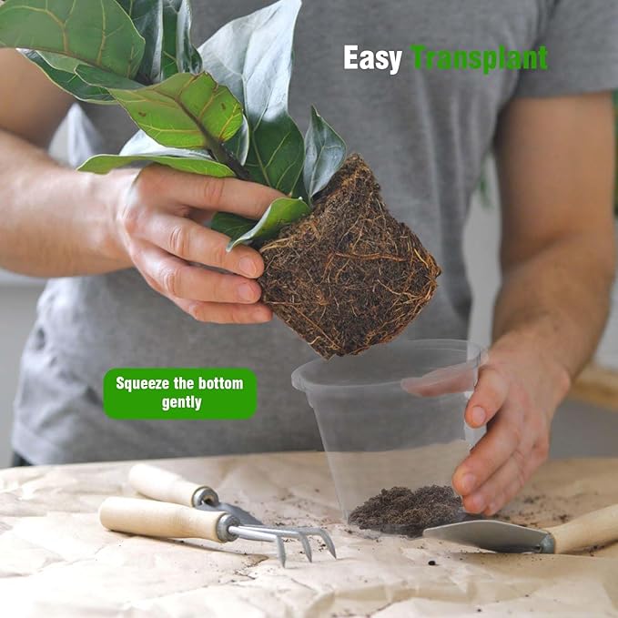 MIXC 30 Packs 6.5/5/4" Clear Nursery Pots Variety Pack, Transparent Plastic Plant Pots for Plants with Drainage Holes, Seedling Pots Seed Starter Pots Planter Pots Flower Pots